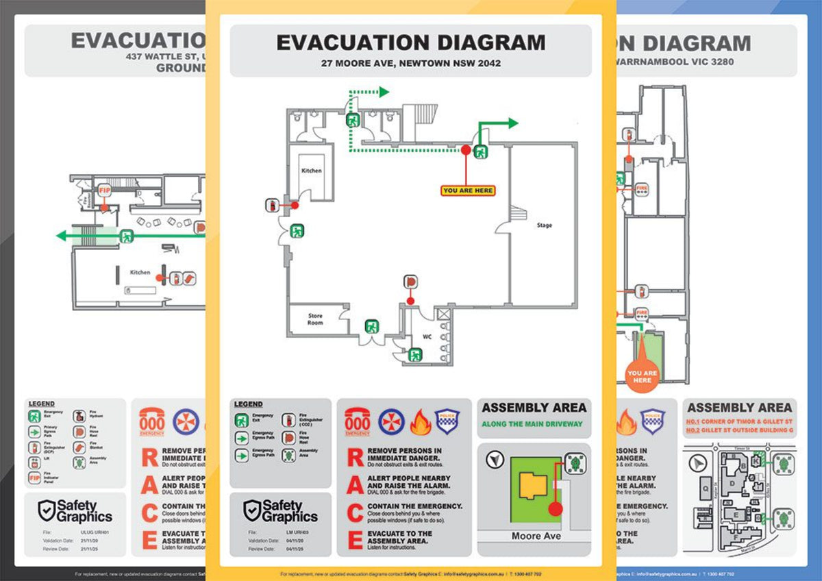 AS3745:2010 evacuation diagram sample
