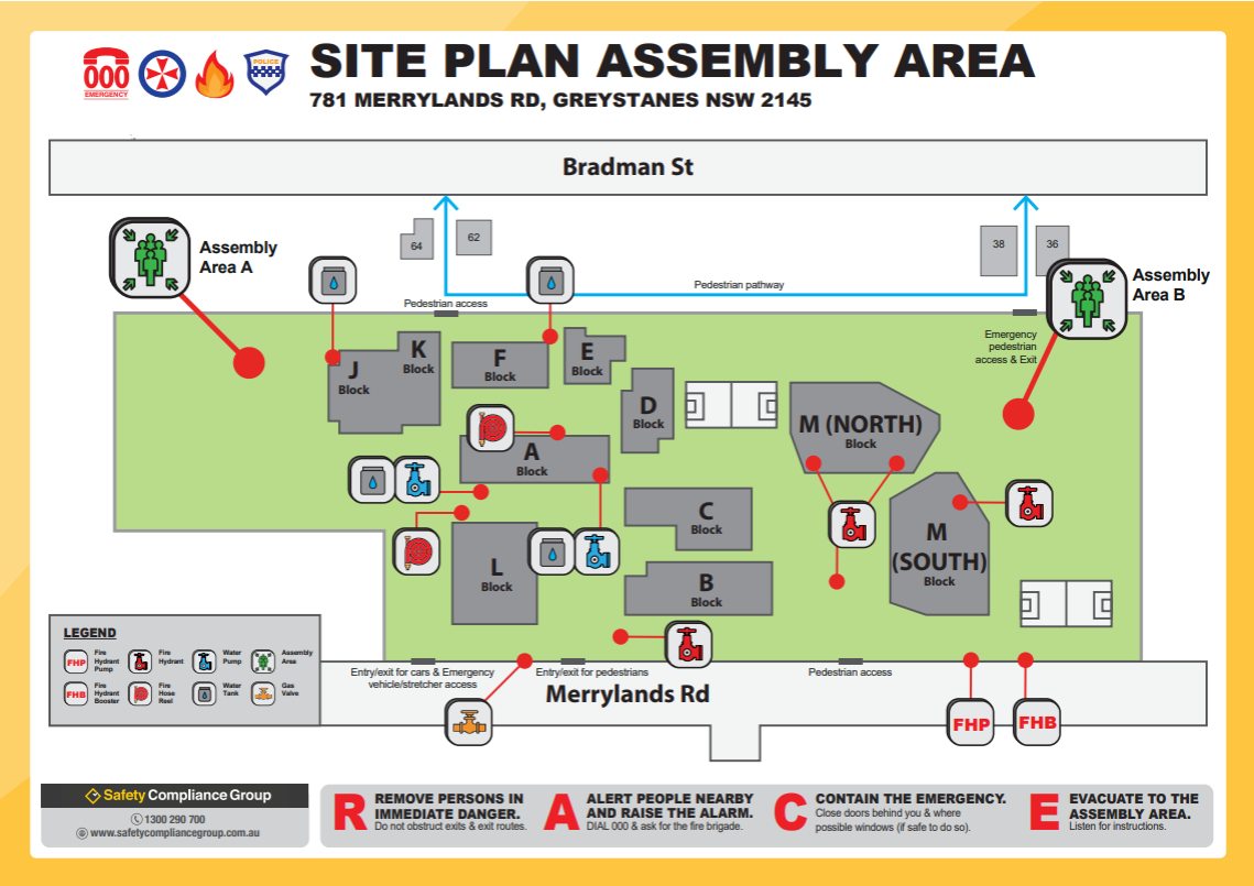 Site plan and wayfinding